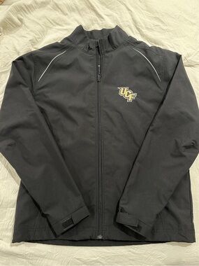 UCF Black Full-Zip Athletic Rain Jacket